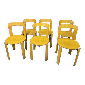Lot chaises bruno rey 1970" vintage