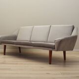 Grey velour sofa, Danish design, 1980s, production: Denmark