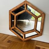 Vintage rattan mirror