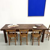 Small 1950s farmhouse table in blond walnut
