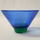 Bol Coupe Verre "Kairo" Lena Hansson - Hadeland Norvège Bleu & Vert 1980