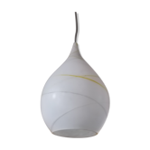 Suspension goutte d'eau poire verre opaline scandinave