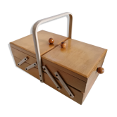 Boite à couture travailleuse bois design scandinave vintage
