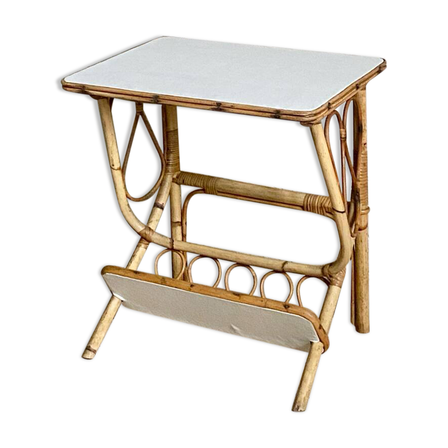 Rattan side table