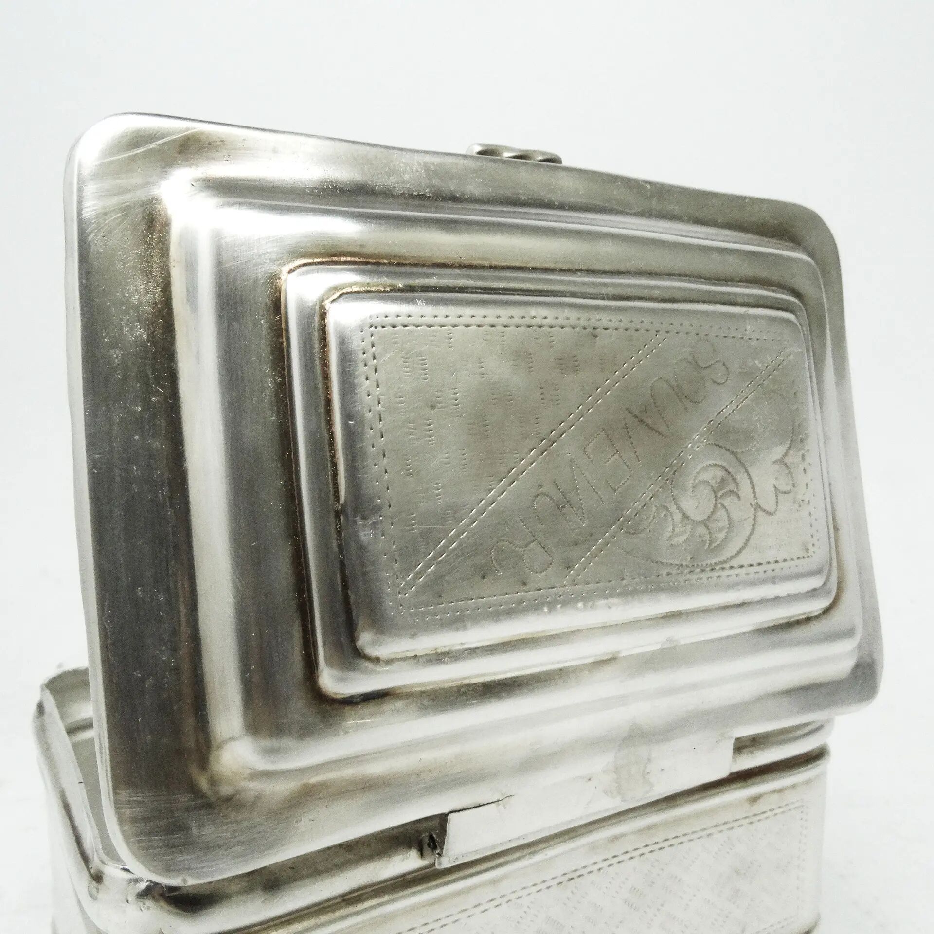 Sucrier, éclectisme, laiton argenté, Pologne, 19e siècle