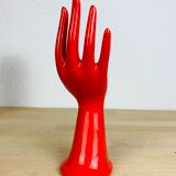 Hand baguier soliflore ceramic red