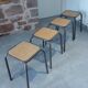 4 vintage industrial Mullca stools, workshop, school