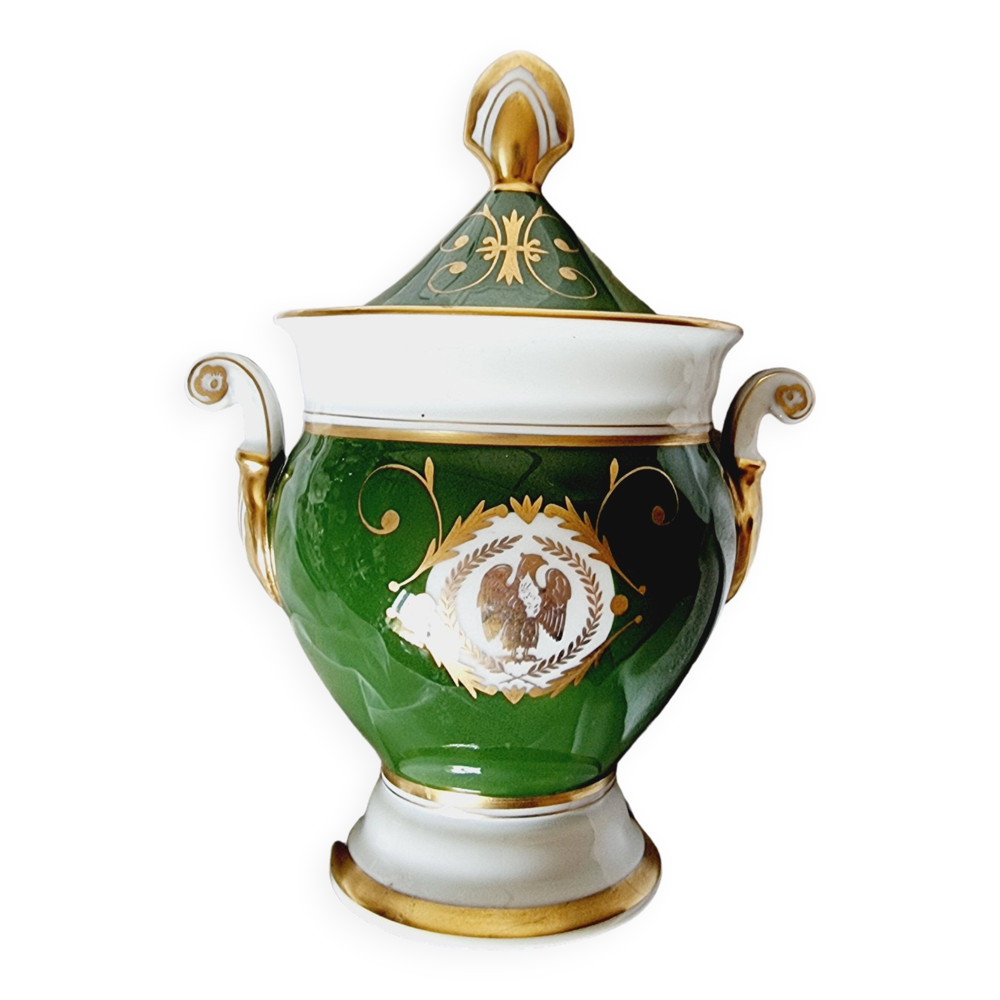 Limoges Porcelain Bombonera Lafarge or Empire Style Tibor or Napoleon
