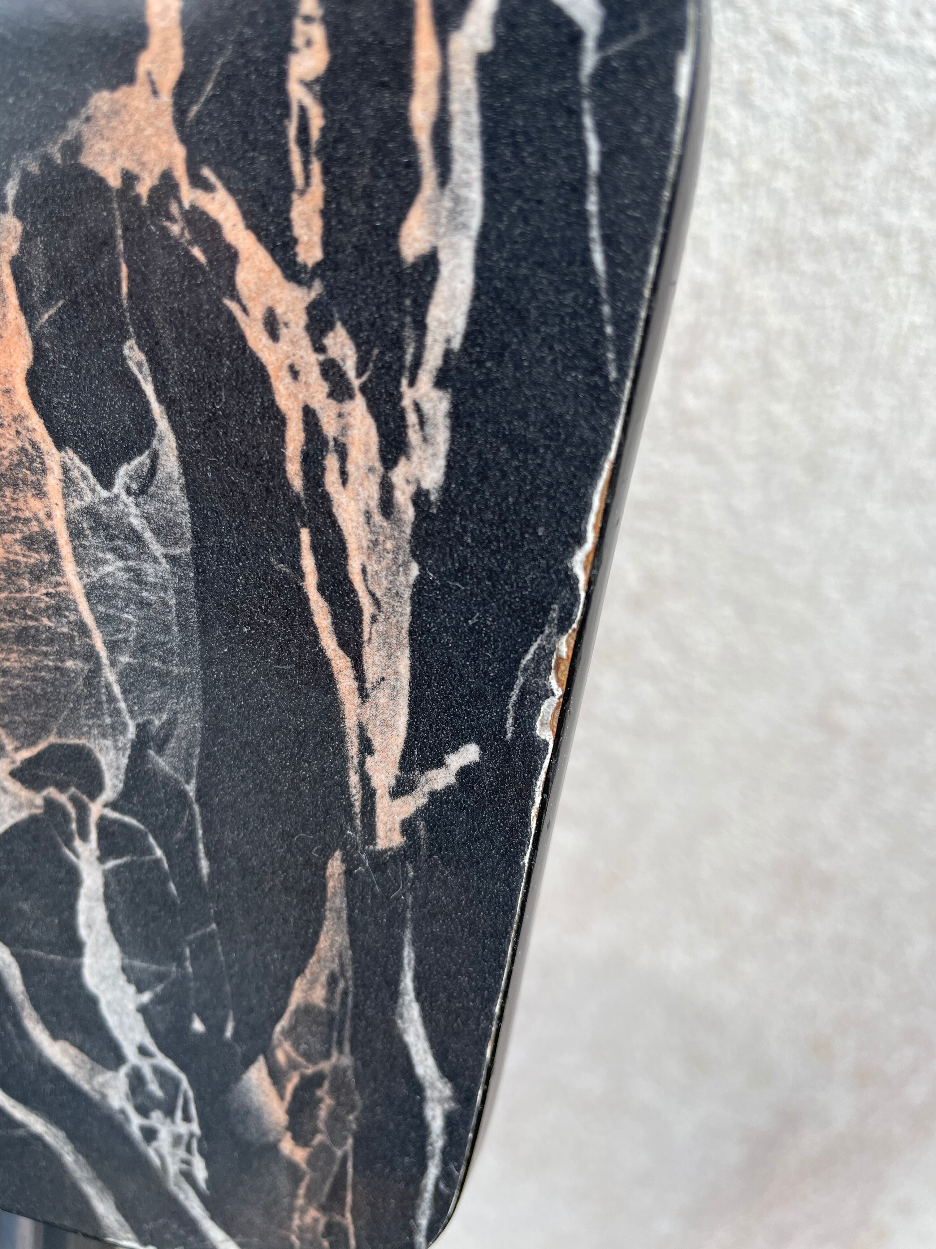 Black marbled formica chairs