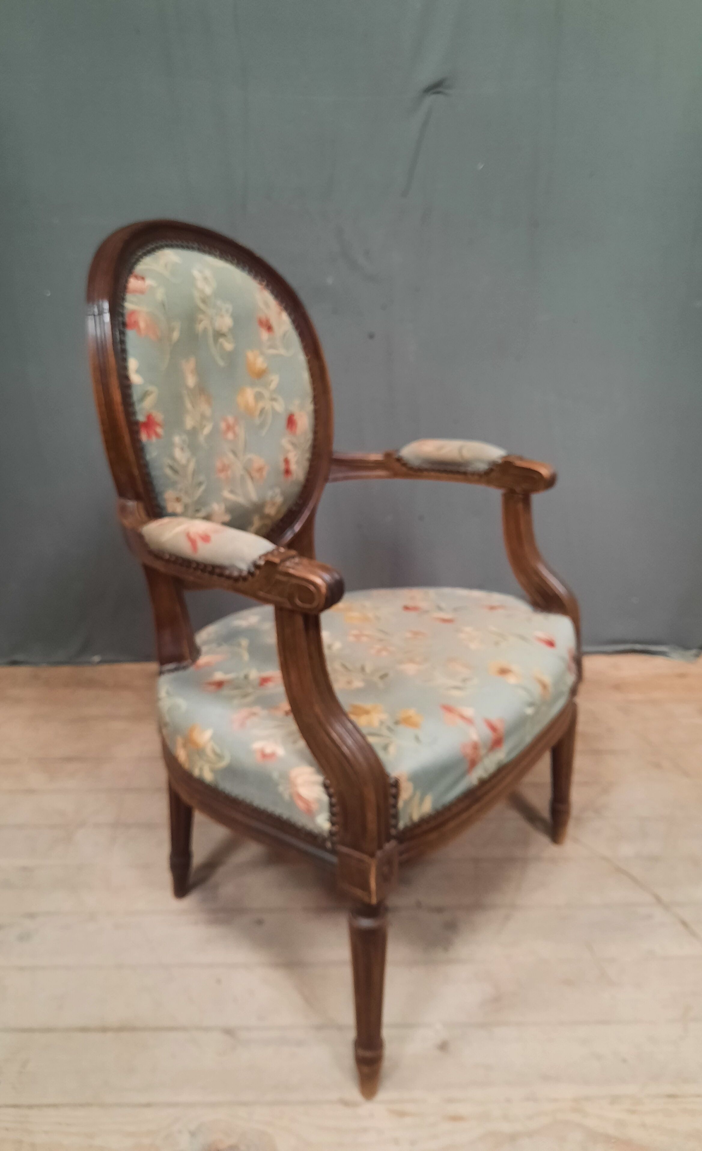 Louis XVI style medallion armchair
