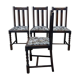 Suite of 4 English chairs early twentieth in oak.
