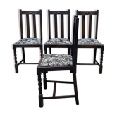 Suite of 4 English chairs early twentieth in oak.