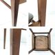Chaise vintage design danois en bois avec assise en simili cuir olive brun