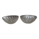 Set of 2 vintage molded glass salad bowls