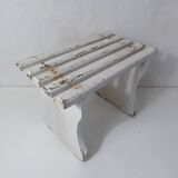 Old small white bench vintage step