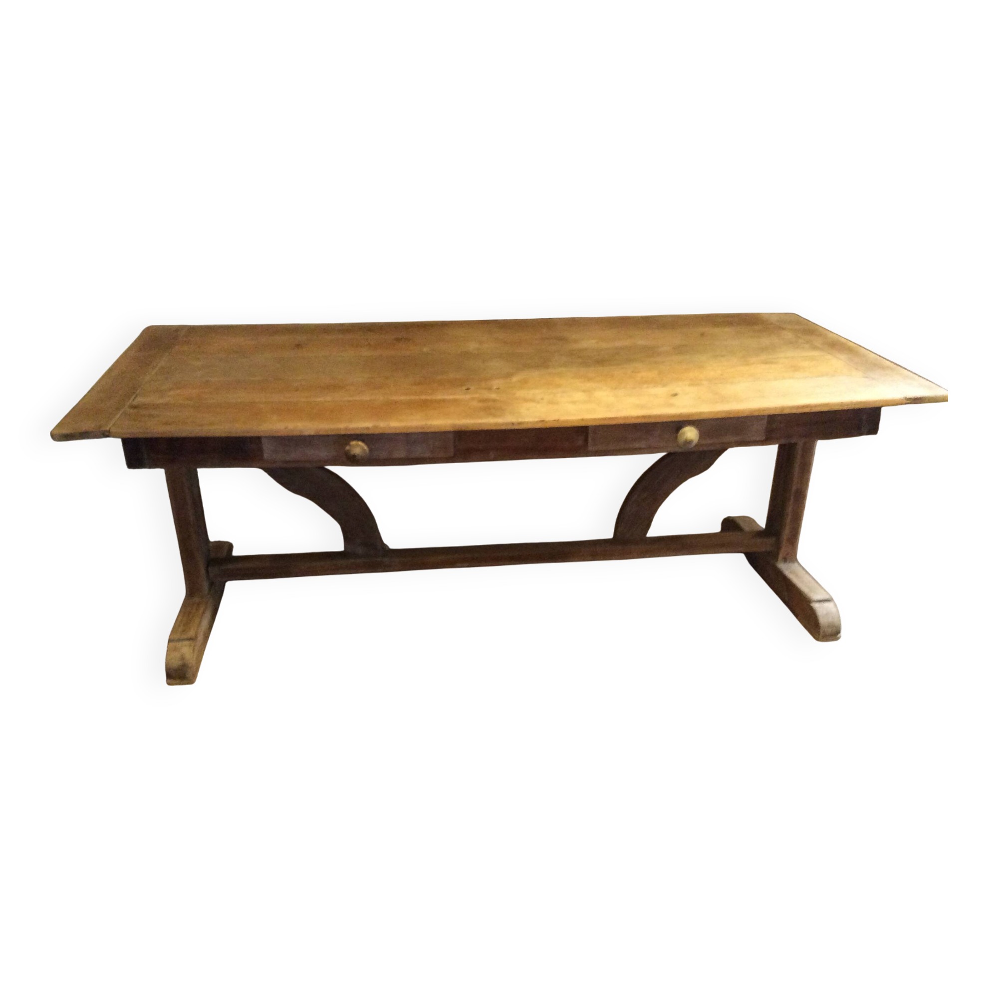 Two-drawer farmhouse table