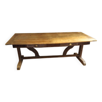 Two-drawer farmhouse table