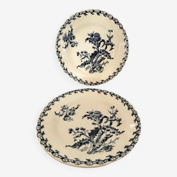 Assiettes plates Gien chardons