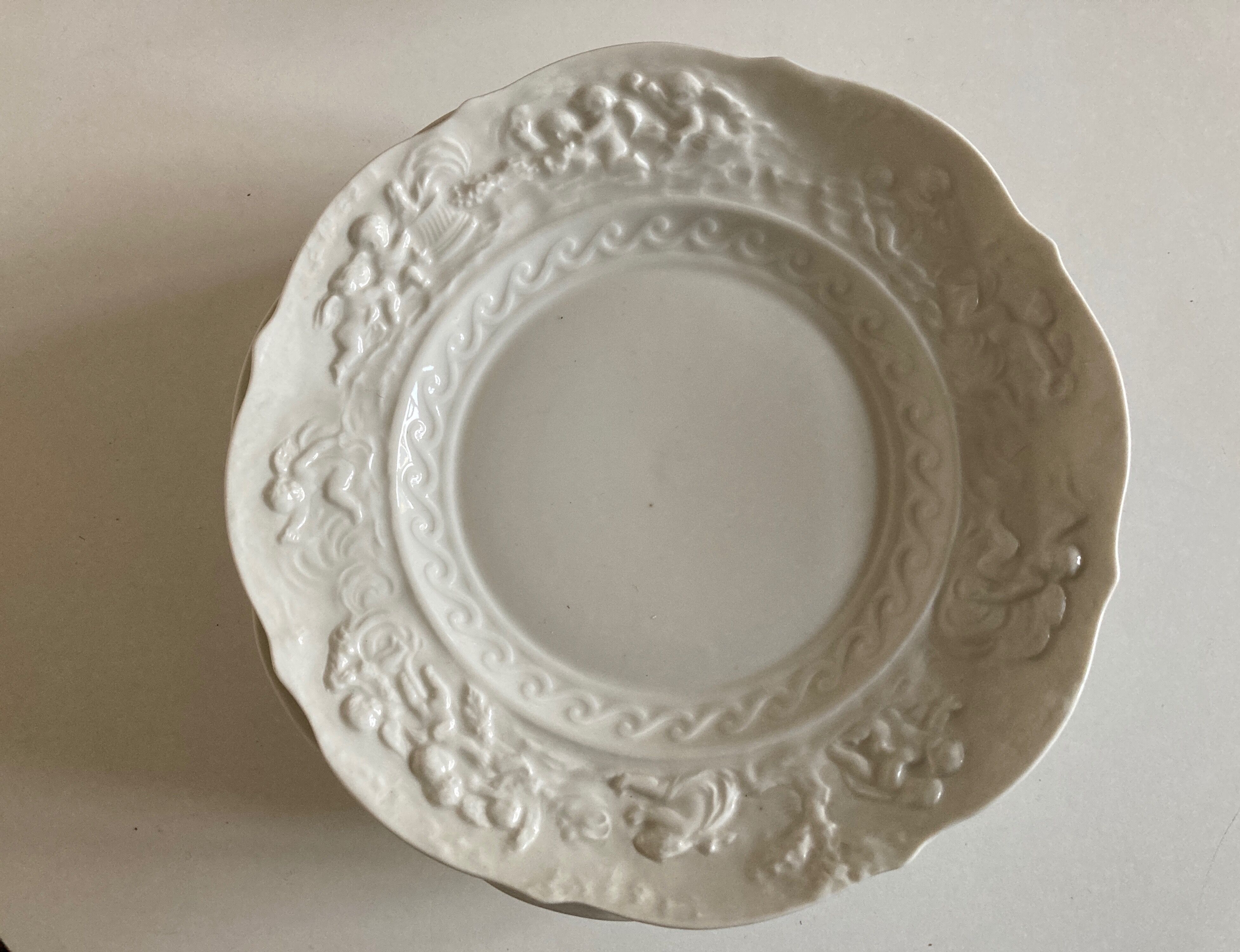 Set of 6 dessert plates Capodimonte Italian design 1960