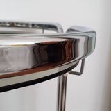 Chrome serving trolley with 70s design