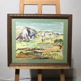 Watercolor of a landscape