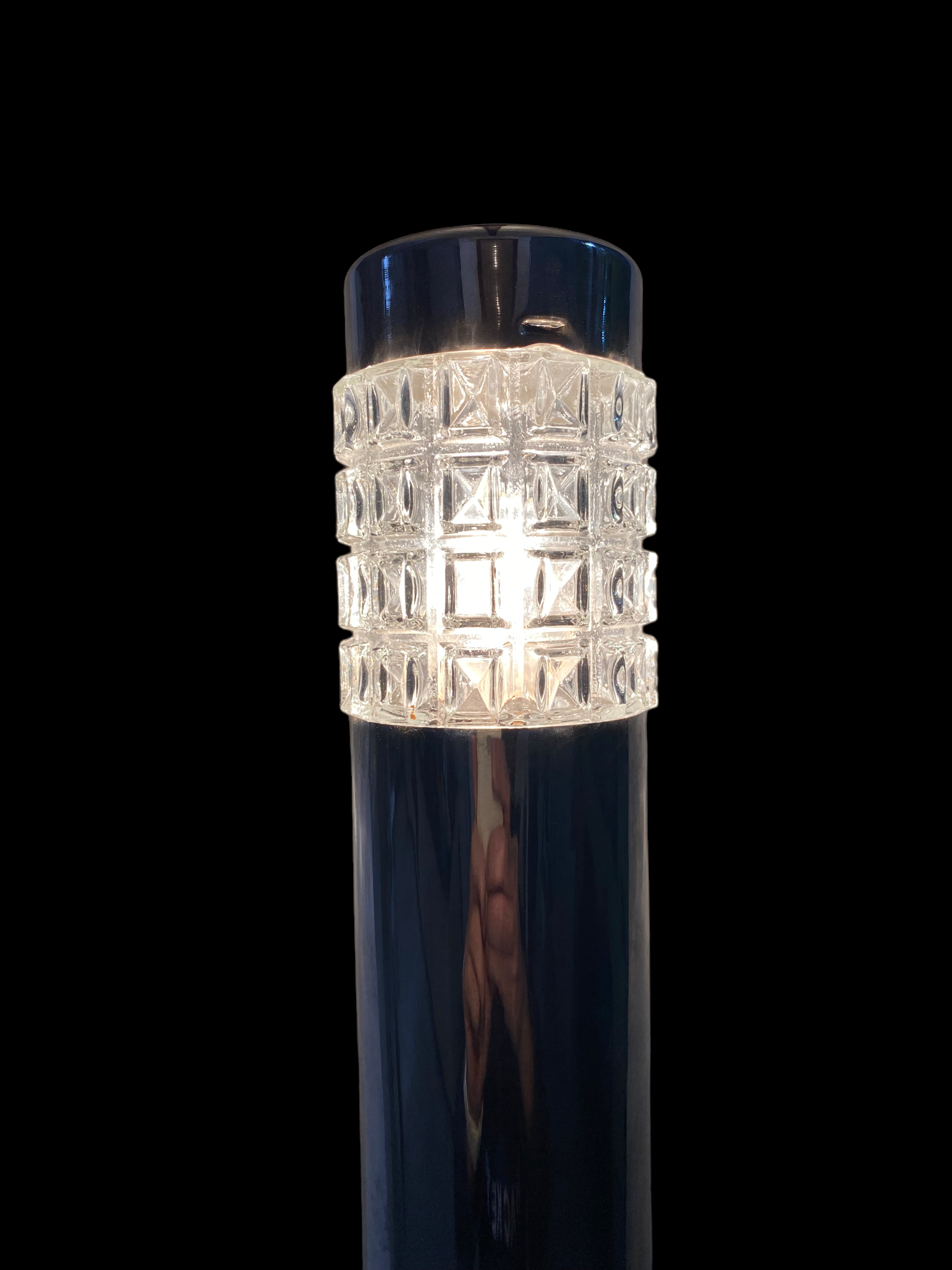 Pair of glass and chrome wall lamps from Sciolari