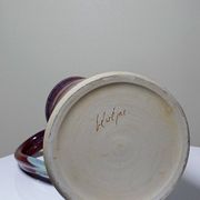 Large artistic stoneware vase by Lévéjac Michel Goldstyn, with flamed oxblood glaze.