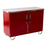 Red lacquered Bauhaus sideboard, 1930s