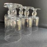 6 Large twisted plain crystal glasses – Typical of the 1960s-1970's