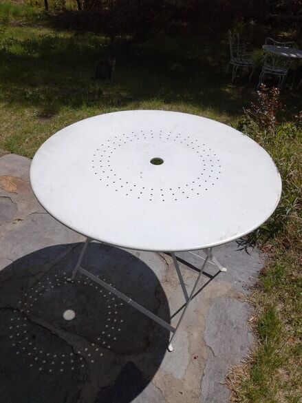 Old folding garden table