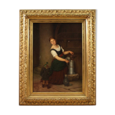 Painting signed G. Spangerberg and dated 1886, interior scene