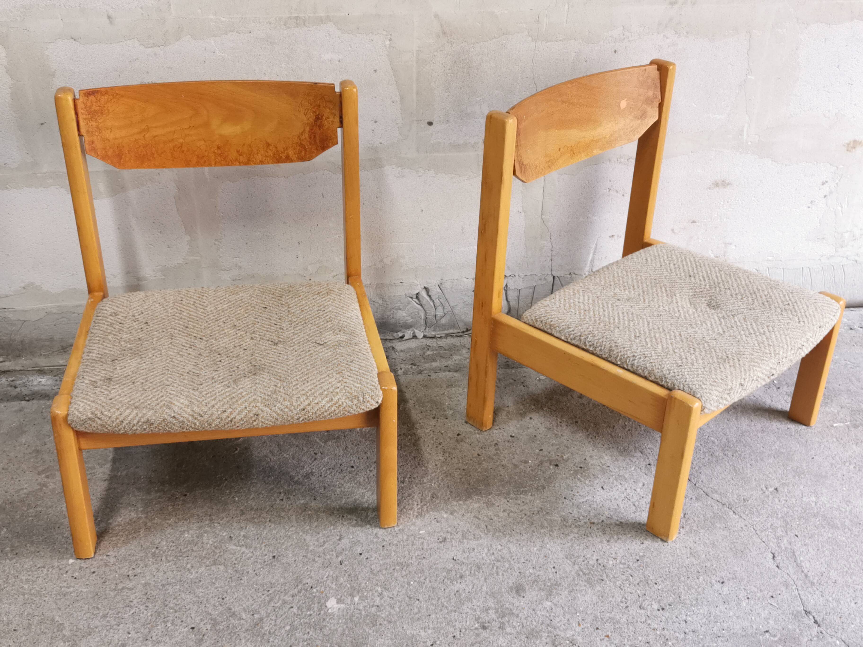 Pair of vintage low chairs