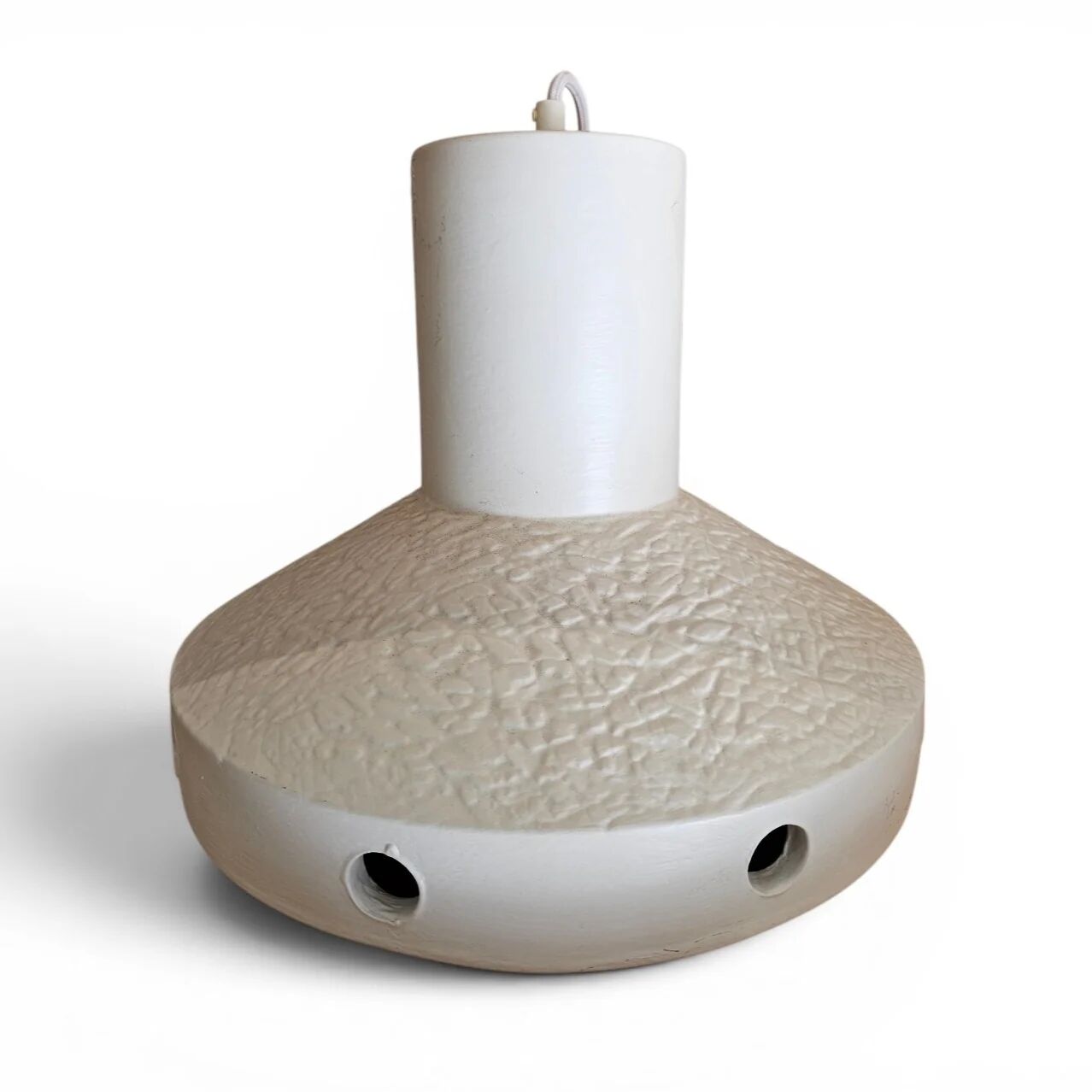 Lampe suspendue en céramique mate émaillée / années 1970