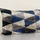 Geometric ikat velvet lumbar pillow