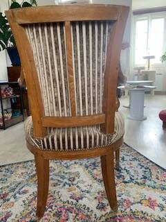 Pair of directoire style armchairs - nobilis fabric