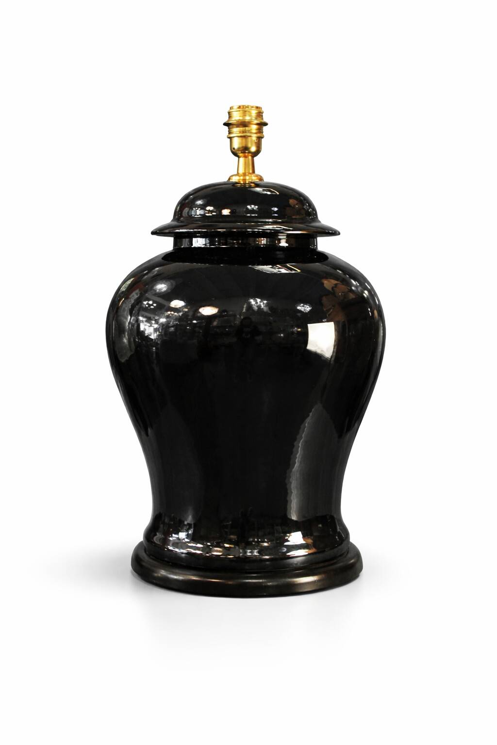 Lampe de table en céramique émaillée noire