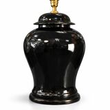 Lampe de table en céramique émaillée noire