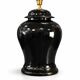Black glazed ceramic table lamp