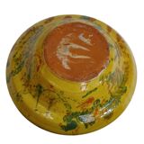 Bol ancien français en faïence de jaspe, couleur ocre jaune