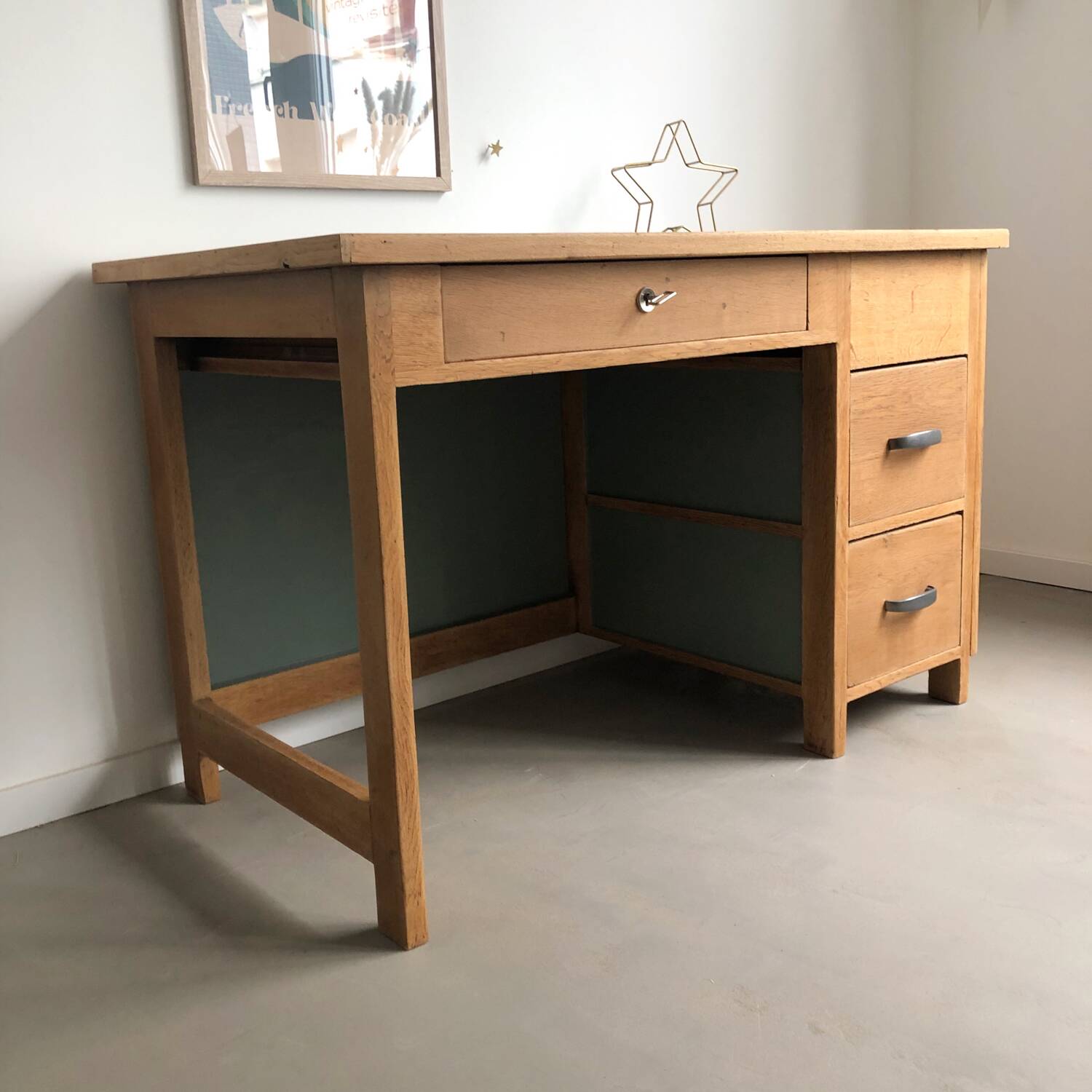 1950s oak desk