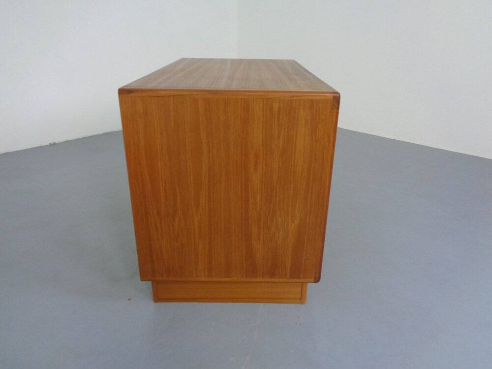 Small Teak Tambour Media Sideboard from Dyrlund, 1970s