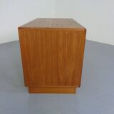 Small Teak Tambour Media Sideboard from Dyrlund, 1970s