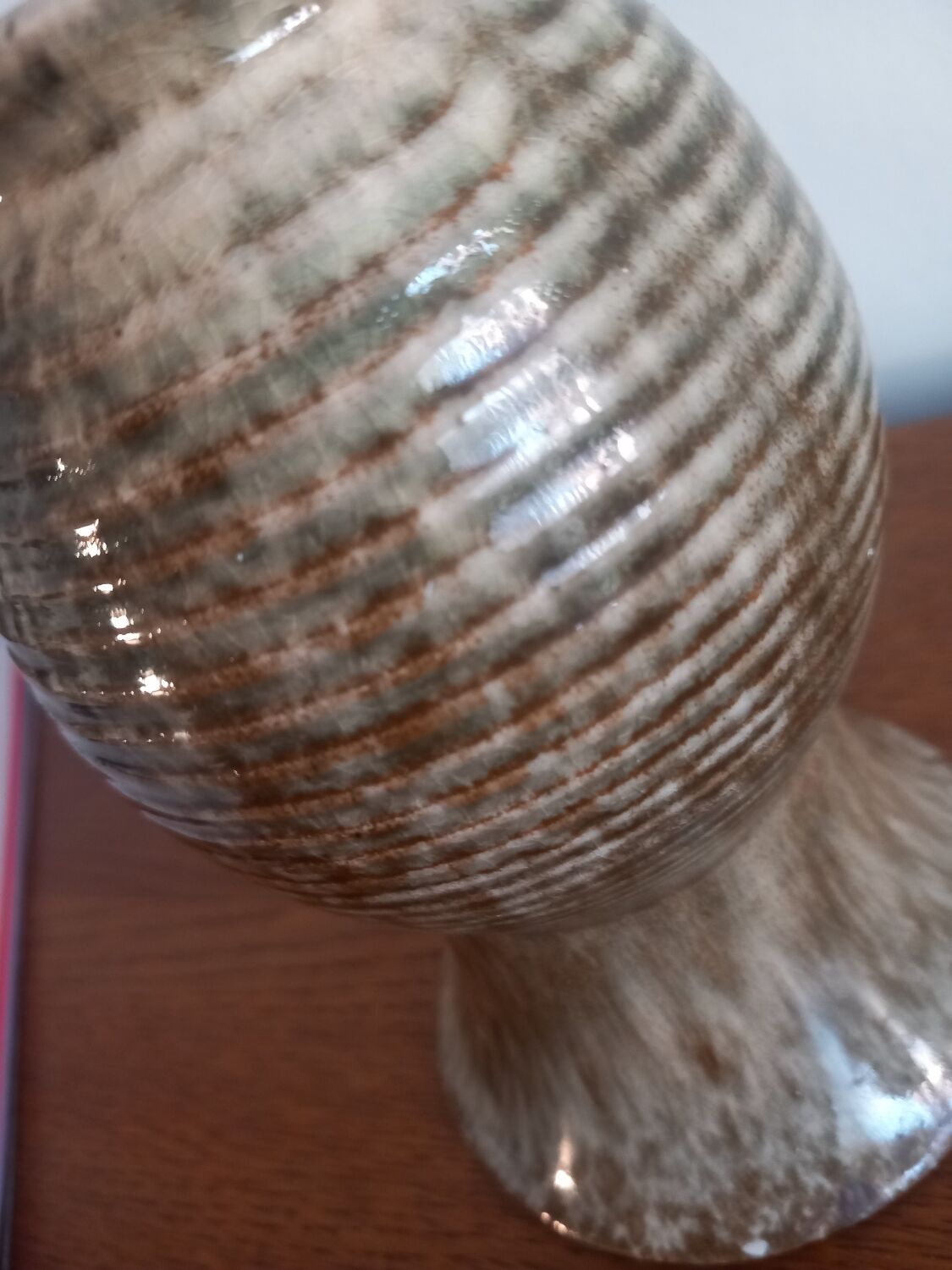 Vintage Artisanal Vase in Speckled Ceramic – Handmade (H 14cm)