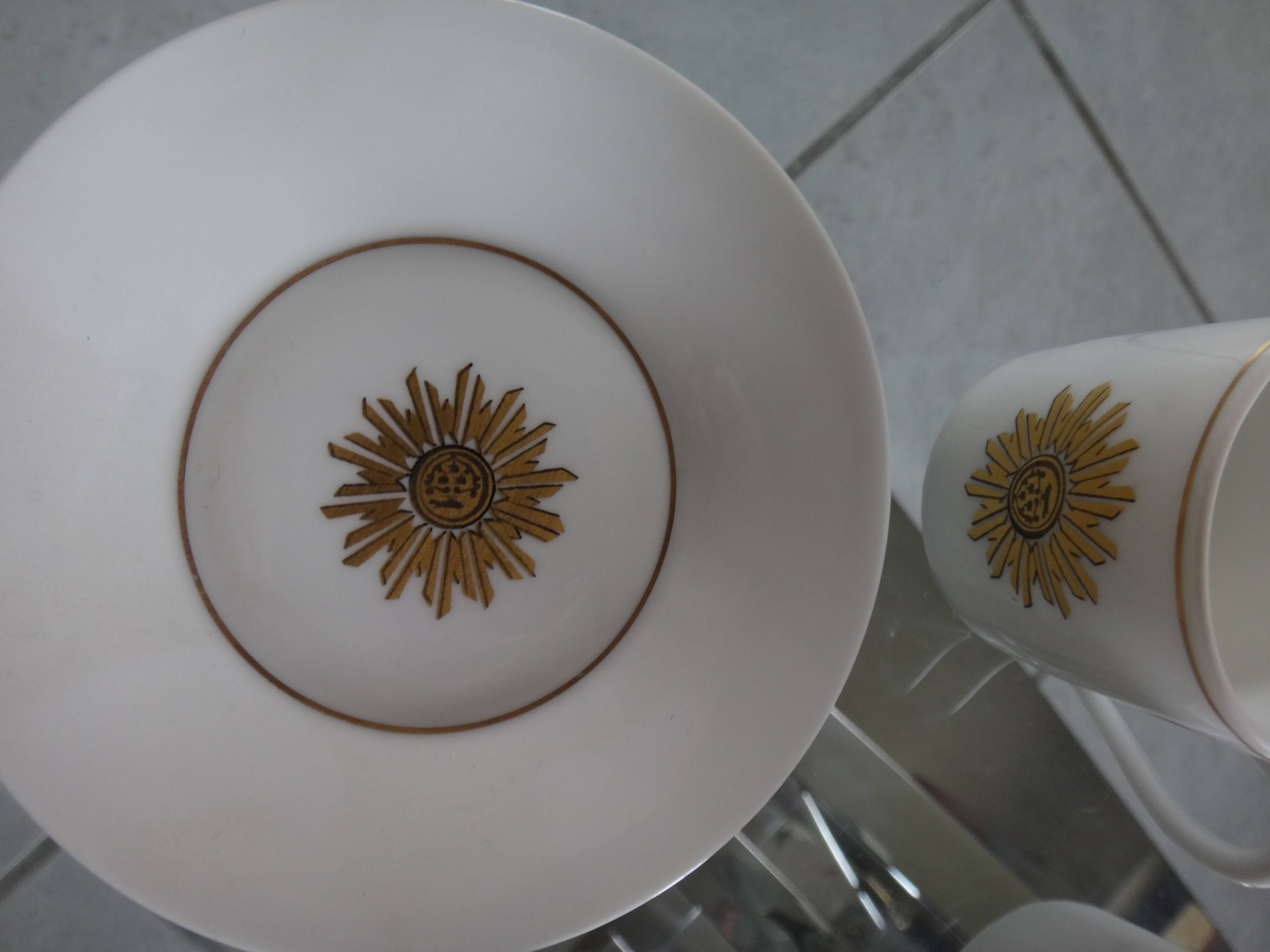 2 coffee cups and saucers in Limoges porcelain