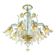 Ornate Clear and Gold-Leaf Murano Glass Floral Chandelier — Italian Design