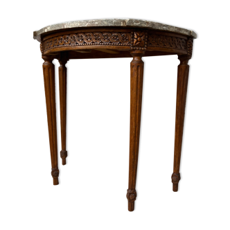 Console demi lune en bois naturel d’époque Louis XVI XVIII eme siècle