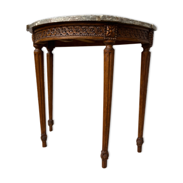 Console demi lune en bois naturel d’époque Louis XVI XVIII eme siècle