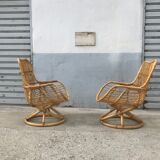 Paire de fauteuils en rotin