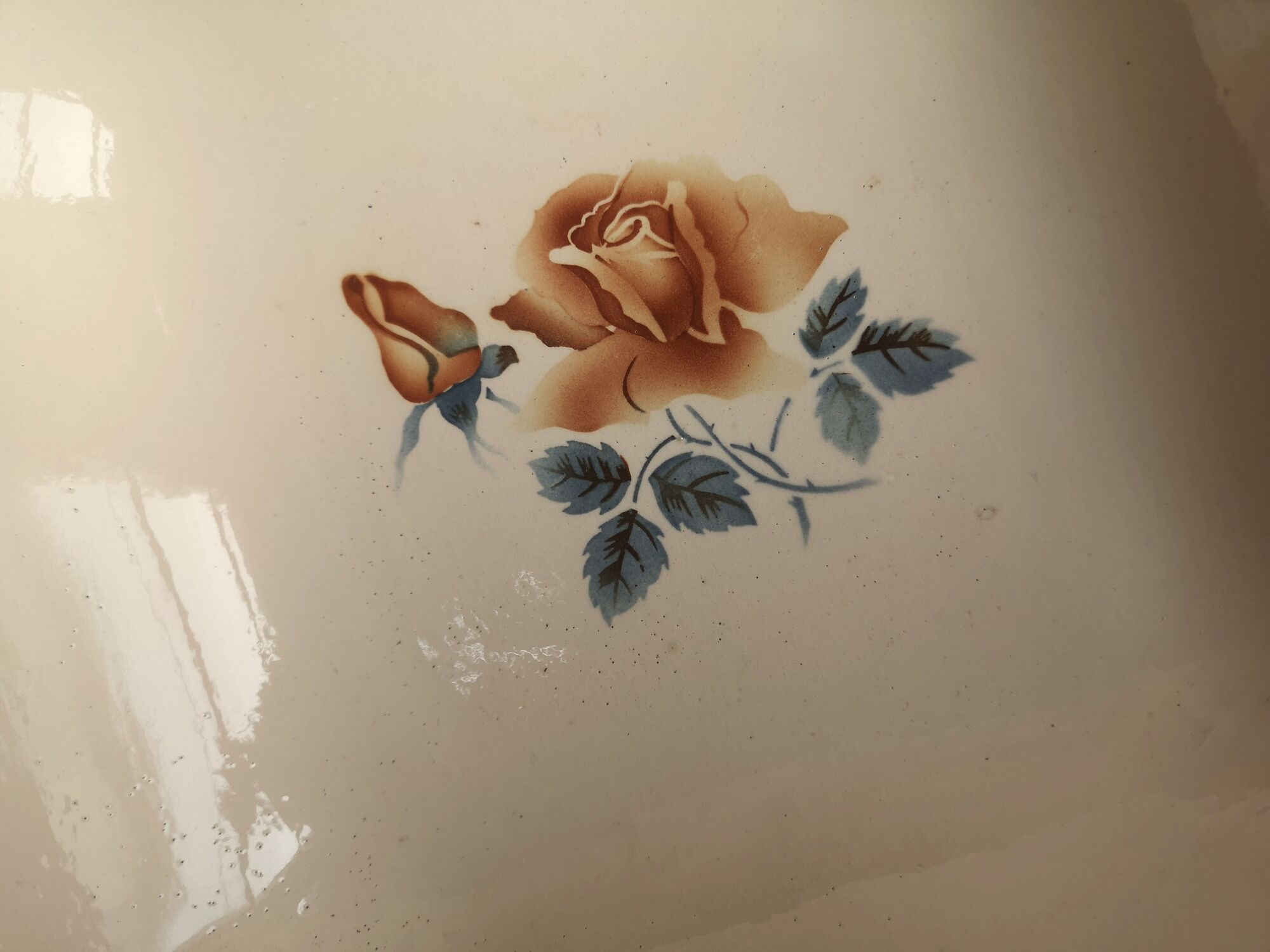 Ancient Saladier in Pink Ceramics by Digoin Sarreguemines Floral Decoration