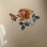 Ancient Saladier in Pink Ceramics by Digoin Sarreguemines Floral Decoration